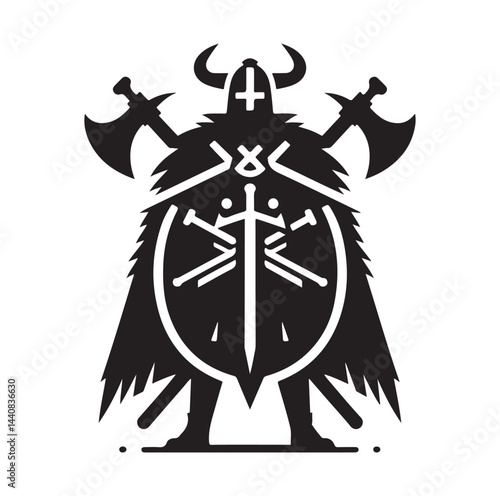 viking warrior silhouette vector illustration