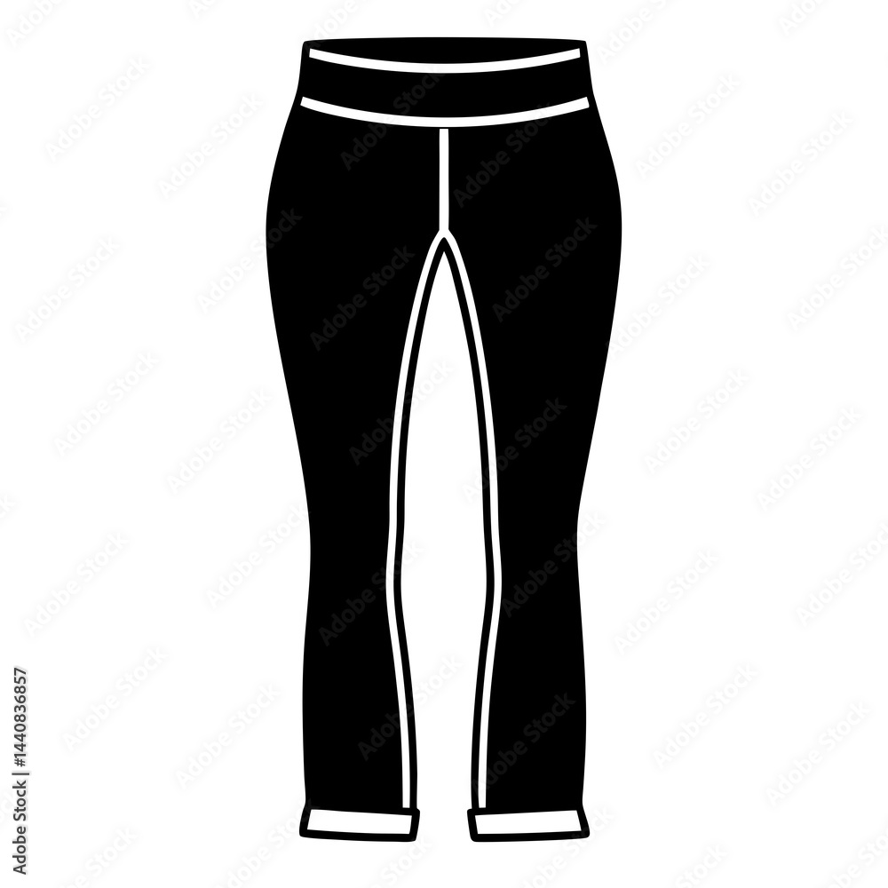 Yoga Pants Silhouette Vector on White Yoga Pants Silhouette Vector on White