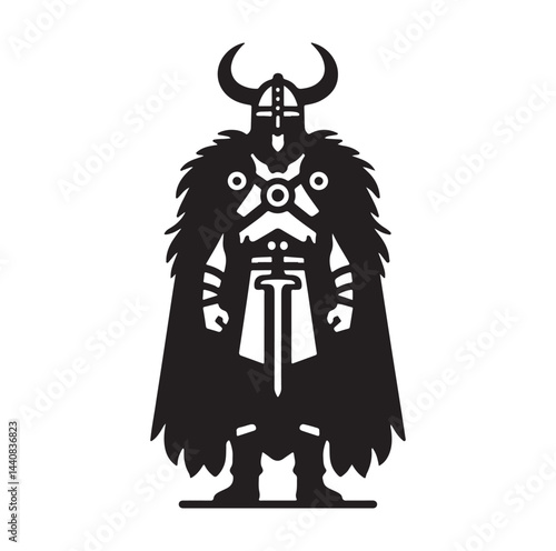 viking warrior silhouette vector illustration