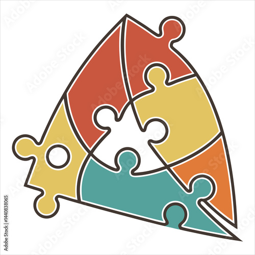 Collaborative Puzzle Triangle Logo