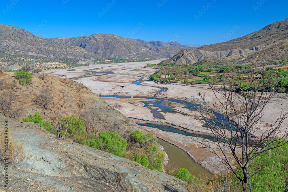 An Arid River Valley in the Bolivian Mountains