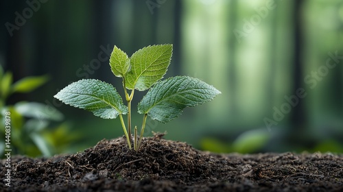 Young sprout emerging from fertile soil (1)