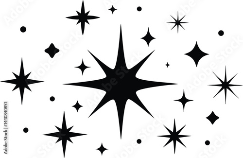 Star sparkle and twinkle star burst and flash, Stars icon set. Vector illustration