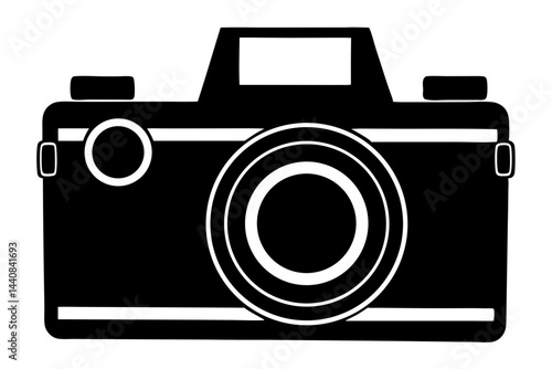 Black camera silhouette for photography enthusiasts or graphic design projects, camera, silhouette, photography, vector, design, illustration, equipment, photo, graphic, image, creative, digital
