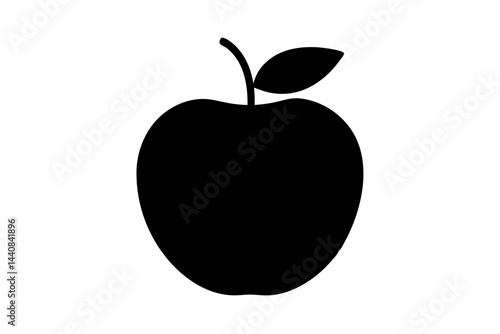 Minimalist black apple silhouette design for modern themes and simplicity, apple, silhouette, fruit, healthy, food, symbol, design, vector, graphic, illustration, icon, nature, organic, simple, minima
