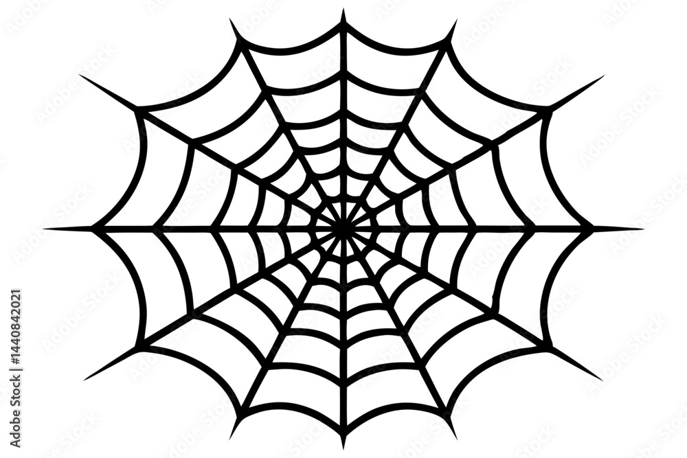 Obraz premium Spider web silhouette vector art with a spider inside, halloween theme, spider, web, spiderweb, silhouette, vector, illustration, design, isolated, black, halloween, arachnid, scary, danger, trap