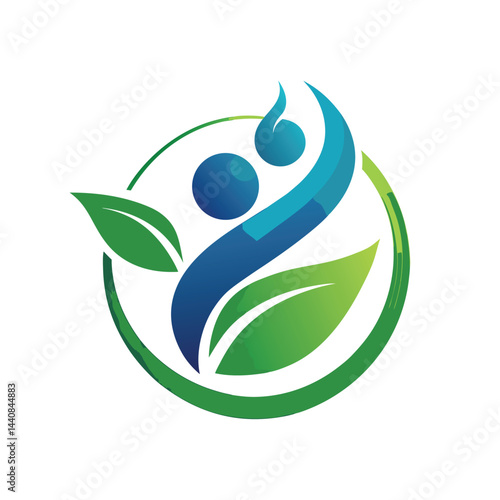 Elegant and simple logo design for digital therapeutics focused on health and wellness, featuring harmonious colors representing growth and vitality
