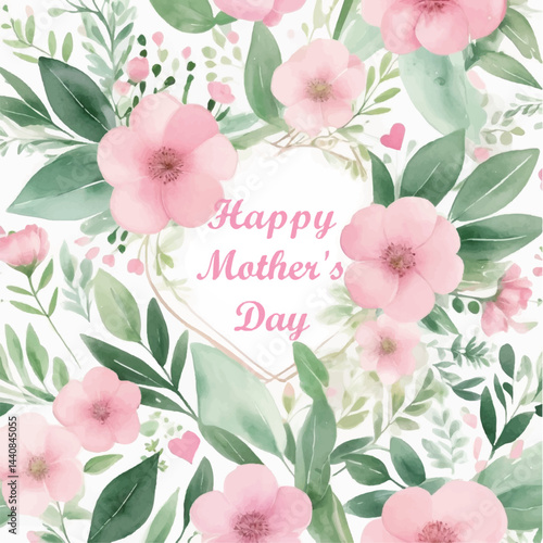Seamless pattern featuring handwritten text 'Happy Mother's Day'