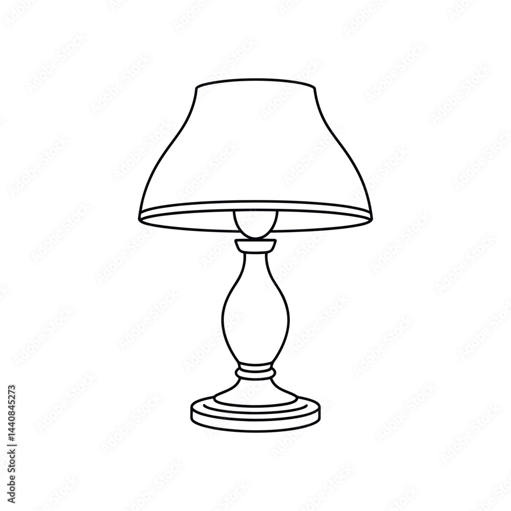 Classic Table Lamp Line Art For Interior Design And Decor Illustration Isolated On White Background Vector Graphic Classic Table Lamp Line Art For Interior Design And Decor Illustration Isolated On White Background Vector Graphic