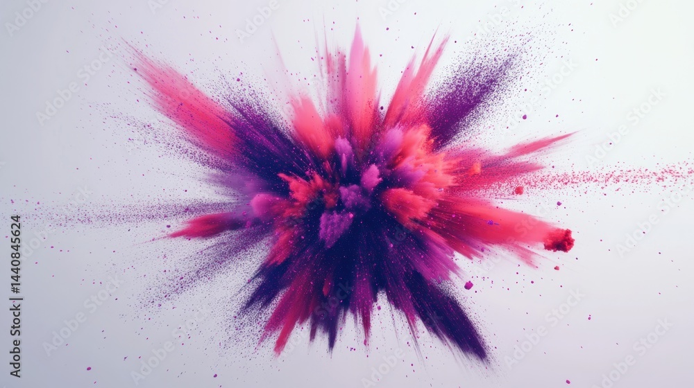 Abstract explosion of vibrant pink and purple powder Abstract explosion of vibrant pink and purple powder