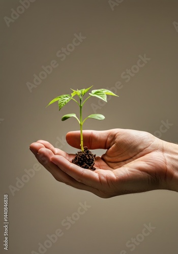 Wallpaper Mural Planta joven en mano, crecimiento, naturaleza Torontodigital.ca