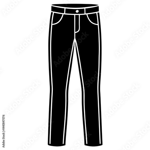 Skinny Jeans Silhouette Vector on White