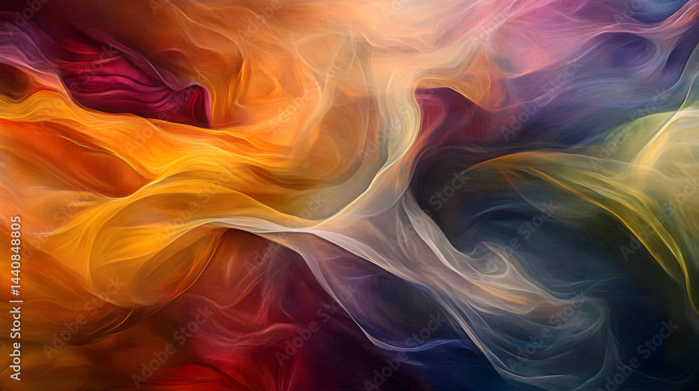 A dramatic abstract painting filled with wild, sweeping lines and dynamic depth. A dramatic abstract painting filled with wild, sweeping lines and dynamic depth.