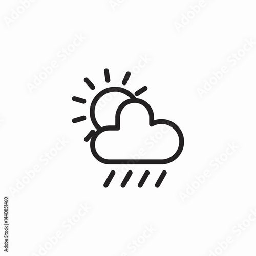 partly cloudy day icon sign vector