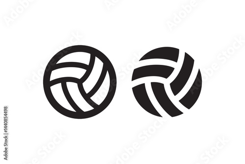 Minimal Volleyball Ball Icon Vector Illustration Vector