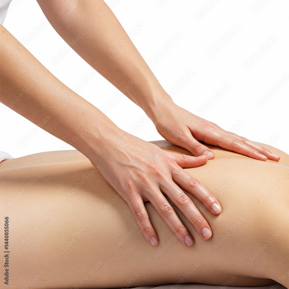 Fototapeta premium The hands of the masseur massage the backs