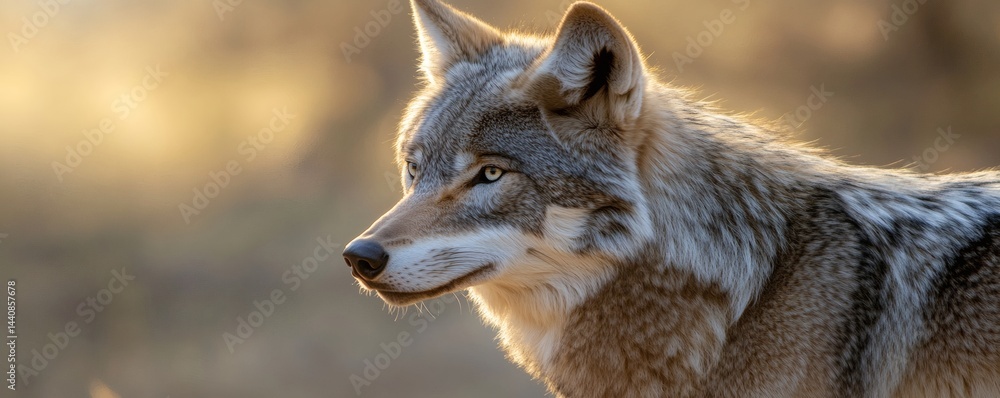 Close-up profile of a wild canid in natural light. Close-up profile of a wild canid in natural light.