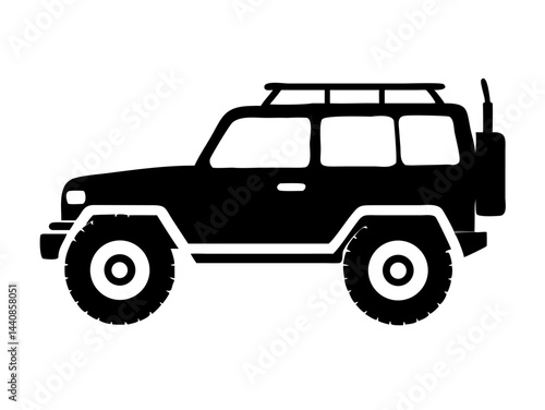 Off-Road SUV Silhouette Icon  4x4 Adventure Vehicle