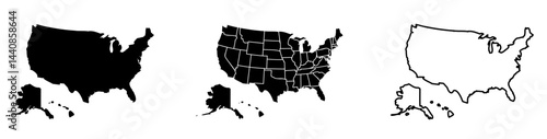 United States of America map. USA map. American map.