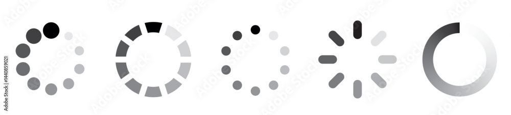 Loading icons set. Load. Load bar collection. loading icons on white background. Loading icons set. Load. Load bar collection. loading icons on white background.