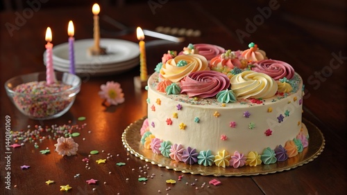 birthday cake with candles