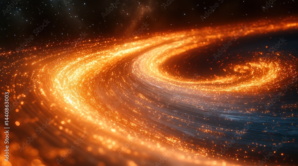 Fiery Cosmic Spiral: A Celestial Vortex of Orange and Black Fiery Cosmic Spiral: A Celestial Vortex of Orange and Black