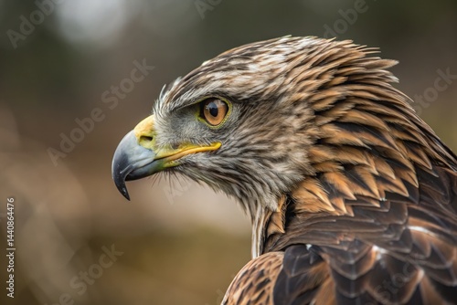Close-up of a Majestic Bird of Prey With Detailed Features AI