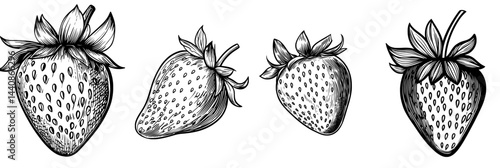 A simple outline of a strawberry, perfect for symbolizing fresh produce, wholesome eating, or designs centered around nature