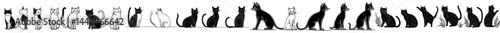 A compilation of silhouettes featuring black cats in diverse poses and expressions, ideal for incorporation into design projects or feline-inspired artwork