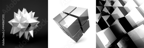 Abstract background made of 3d blocks. Cube. Design elements. Business brochure. Cover design template. Vector illusration for poster, presentation, advertising, marketing or banner.