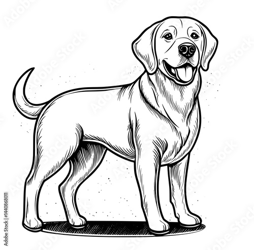 A dog's silhouette in profile view displays its sleek fur and playful nature, suitable for incorporation into designs that involve pets