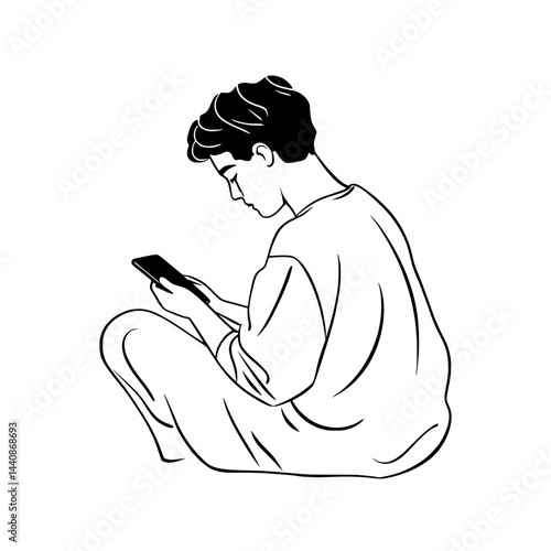 Black and White Silhouette of Person Holding Smartphone – Man or Woman Using Mobile DeviceBlack and White Silhouette of Person Holding Smartphone – Man or Woman Using Mobile Device