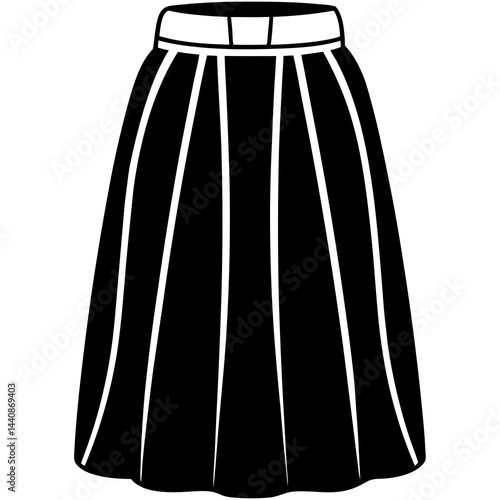 Minimal Maxi Skirt Silhouette Vector on White