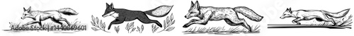 A fox in motion is depicted in a sleek silhouette, embodying agility and elegance found in the wild, making it perfect for designs centered around nature