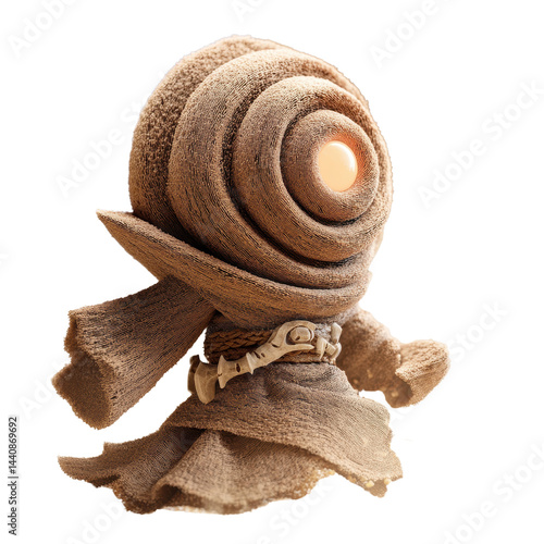 Whimsical Sand Creature Figurine A Detailed 3D Render of a Mystical Desert Being