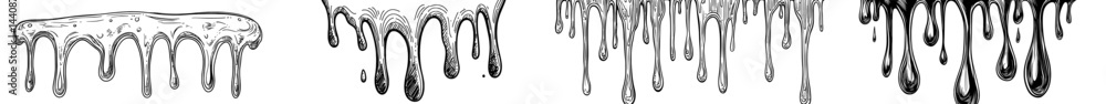 A white background is being splattered with black paint, forming an abstract and artistic visual effect characterized by irregular shapes and fluid motion