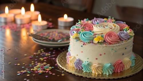 birthday cake with candles