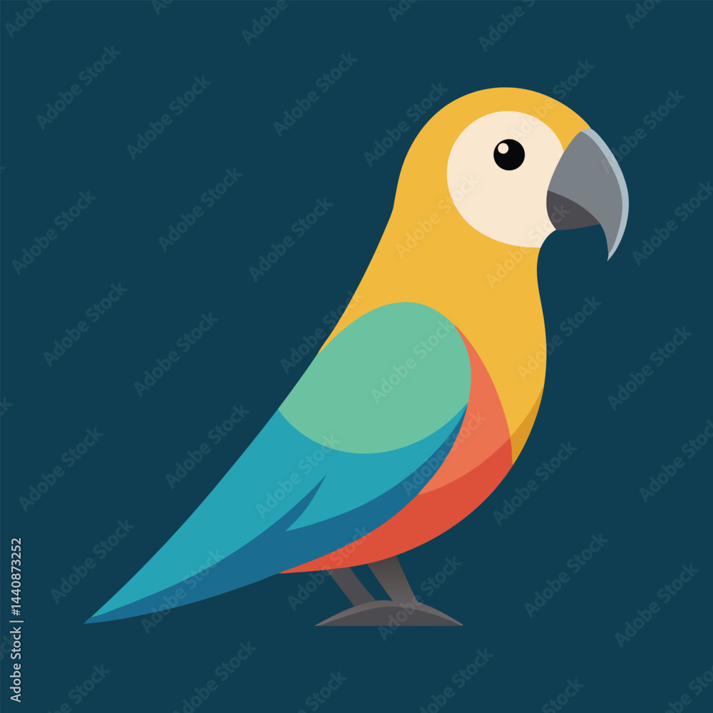 Fototapeta premium Bird on Branch Vector Illustration with Nature and Love Elements