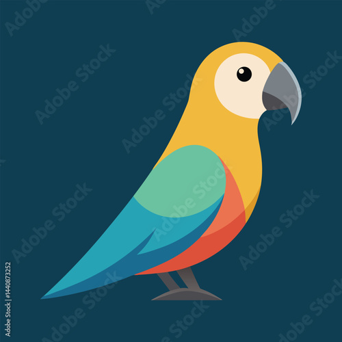 Bird on Branch Vector Illustration with Nature and Love Elements
