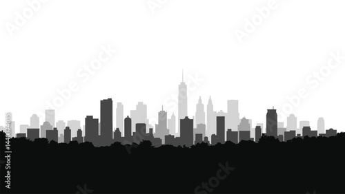 los angeles skyline with clipping path