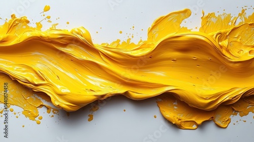 Abstract yellow paint splatter