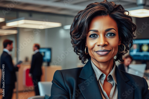 Obraz na płótnie Confident African American Businesswoman in Office w salonie