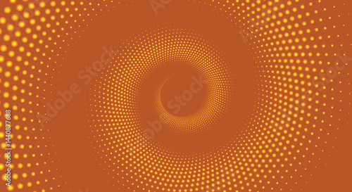 Amazing Halftone Spiral Effect. Abstract Colorful Dotted Circles. Round Shape Dots. Spiral Dotted Background, Icon. Editable Vector Design Element