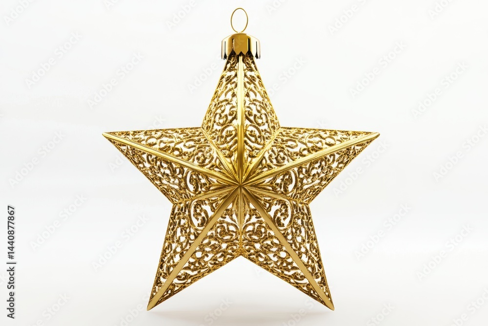 Elegant Golden Christmas Star Ornament Elegant Golden Christmas Star Ornament