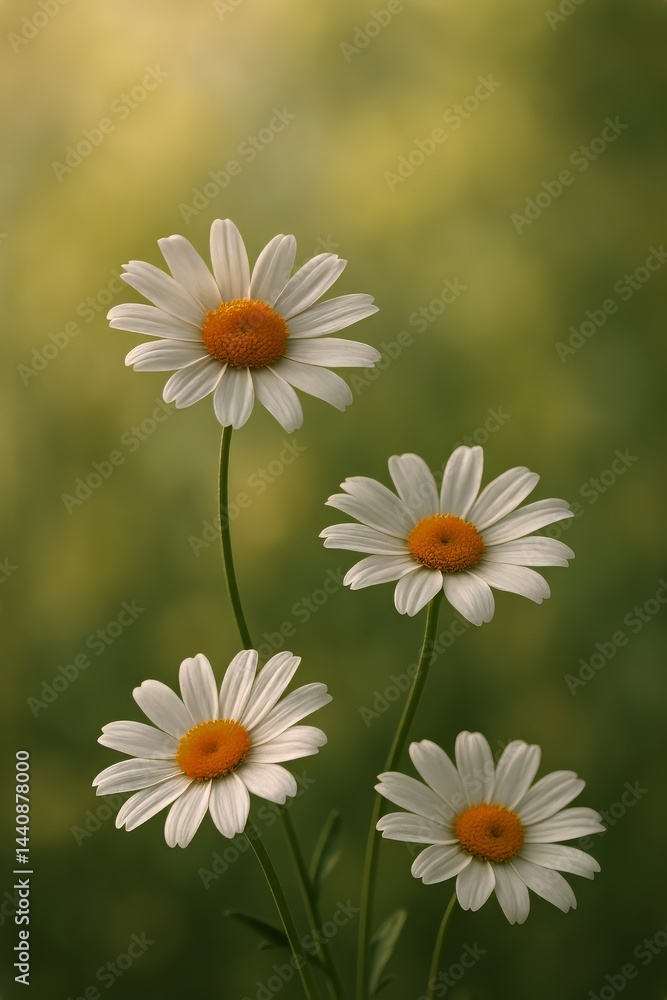Beautiful Daisies Blooming in a Sunny Field During Springtime