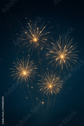 Colorful Fireworks Display Lights up the Night Sky During Festive Celebration...