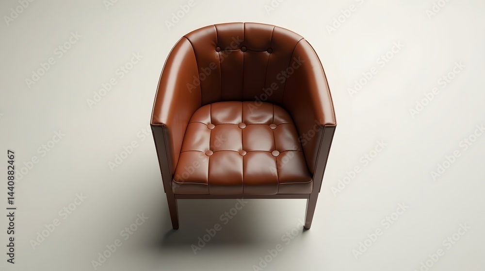 Stylish brown leather armchair showcasing modern design and comfort.
