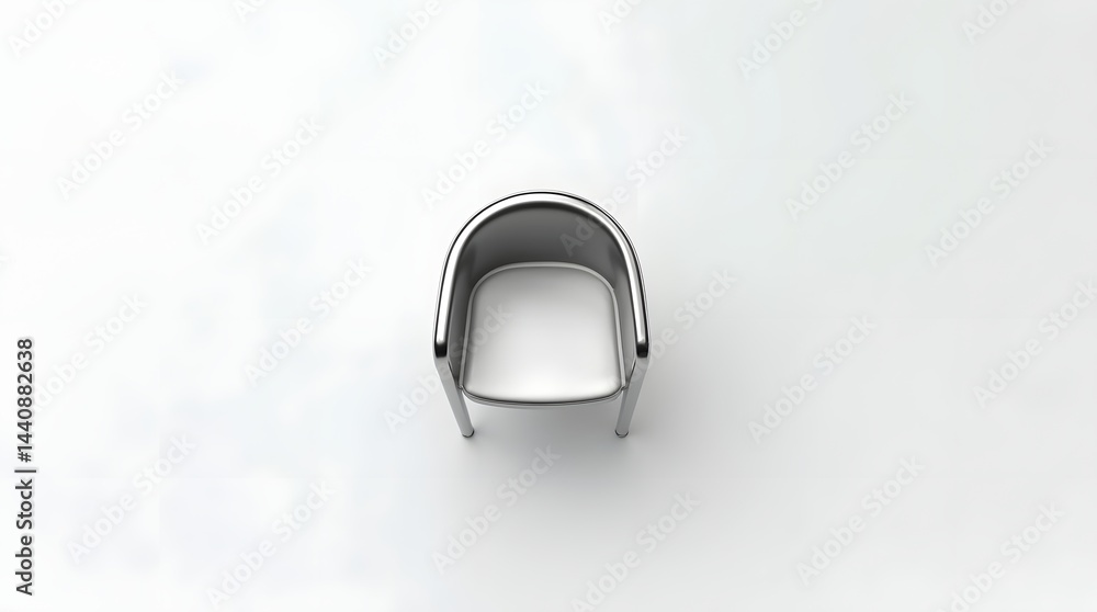 Minimalistic modern chair design with a sleek chrome finish.