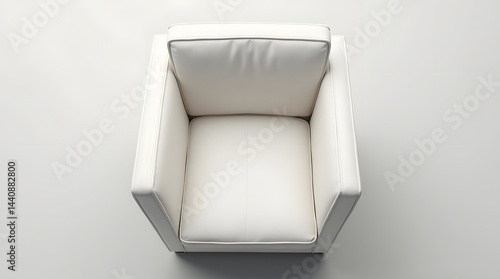 Obraz na płótnie Stylish white armchair with a minimalist design, perfect for modern living spaces. w salonie