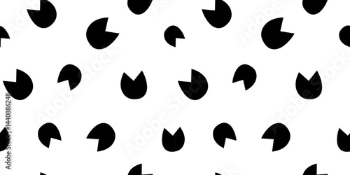 Vector seamless pattern with trail of horse hoof footprint. Horse tracks on white background. Seamless print with hooves black silhouette.